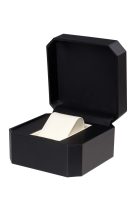 TEXTILBŐR ÓRATARTÓ DOBOZ, ÓRADOBOZ 1 ÓRÁNAK, FEKETE