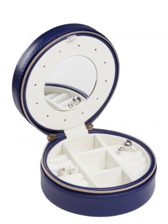 EDELWOLLE (EW-503-1) BŐR ÉKSZERTARTÓ DOBOZ, KÉK
